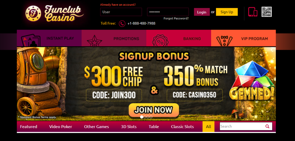Fun Club Casino Games offered